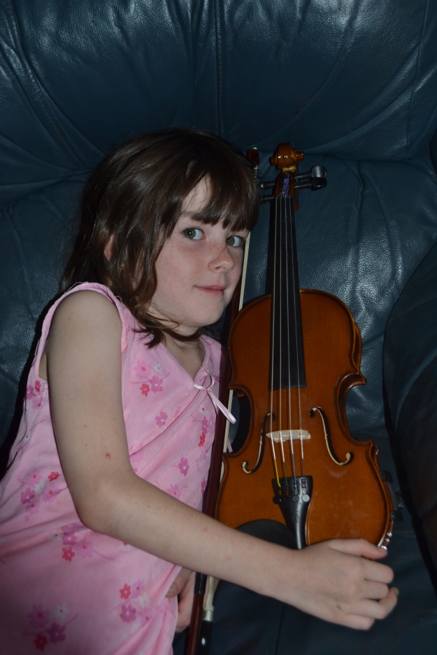 Amelia with violin