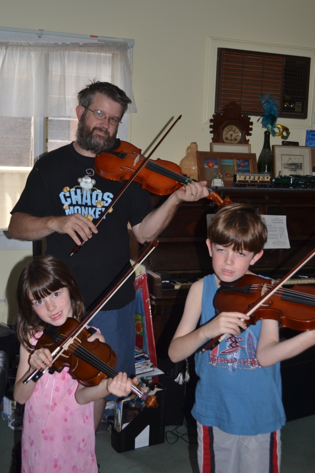 family playing violin