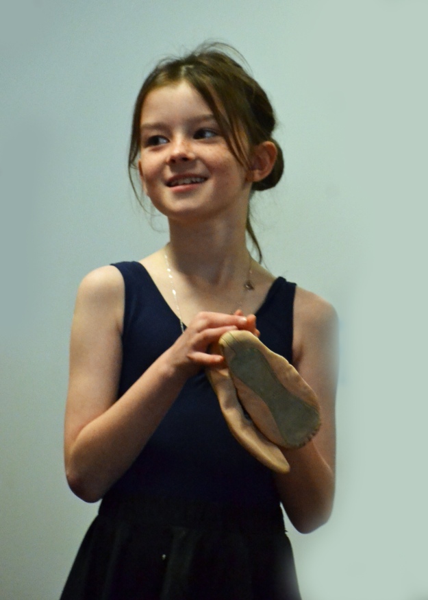 Amelia with ballet shoes